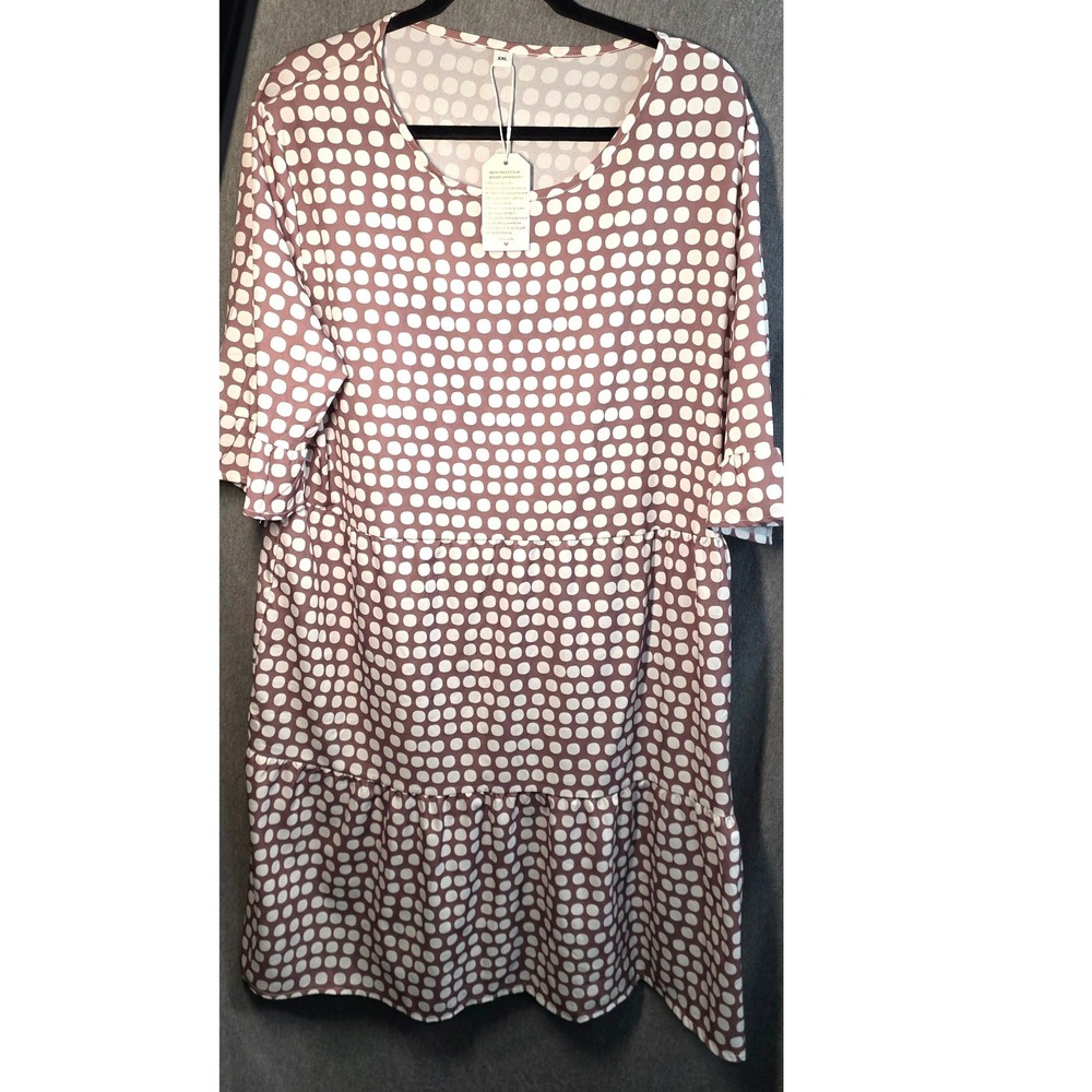 New‎ Tags Made With Love Tiered Babydoll Dress Plus Size XXL 2X XX Polka Dot
